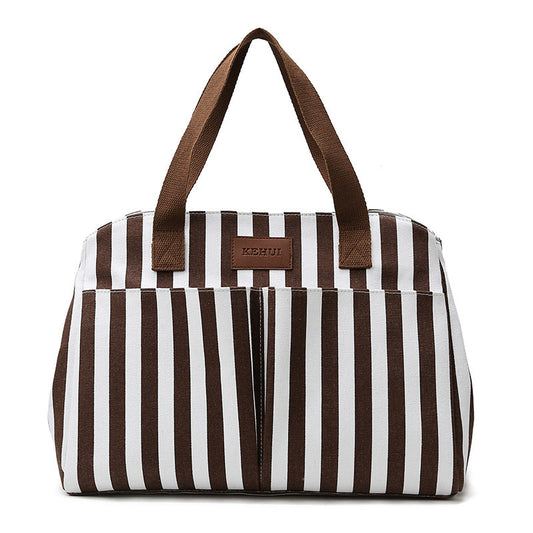 Oxford Cloth Striped Mommy Bag For Going Out