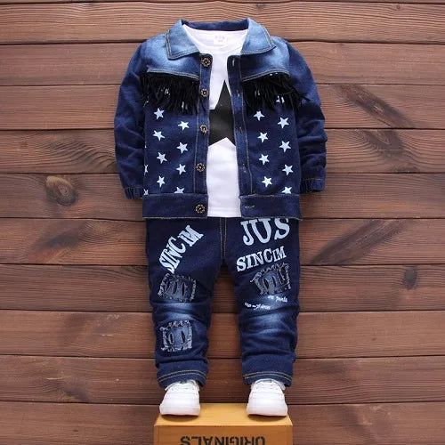 Baby Kids Denim Jacket Boys Coat Toddler Sport Clothes Suit Clothing