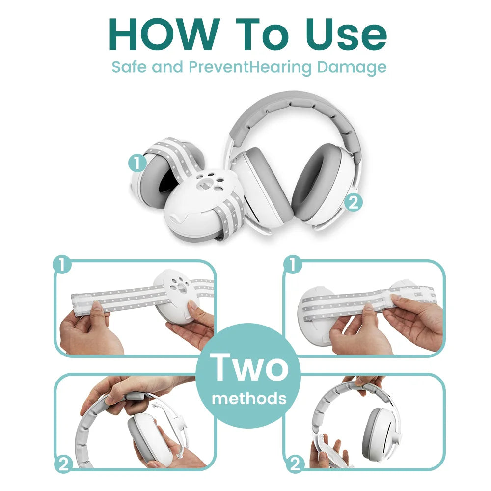 Baby Ear Protection Noise Cancelling Headphones for Babies, 2-in-1