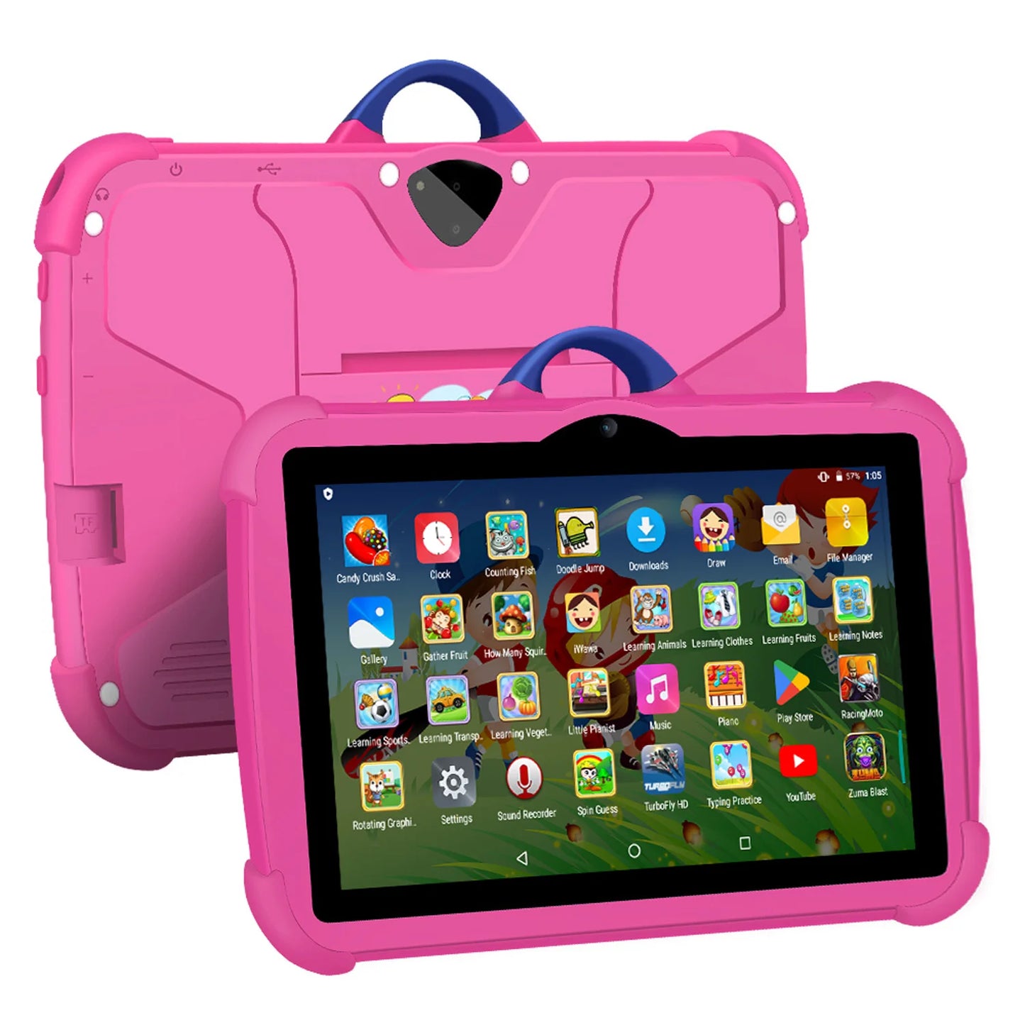 New Cartoon Pattern Kids Tablet 7 Inch Quad Core 4GB RAM 64GB ROM