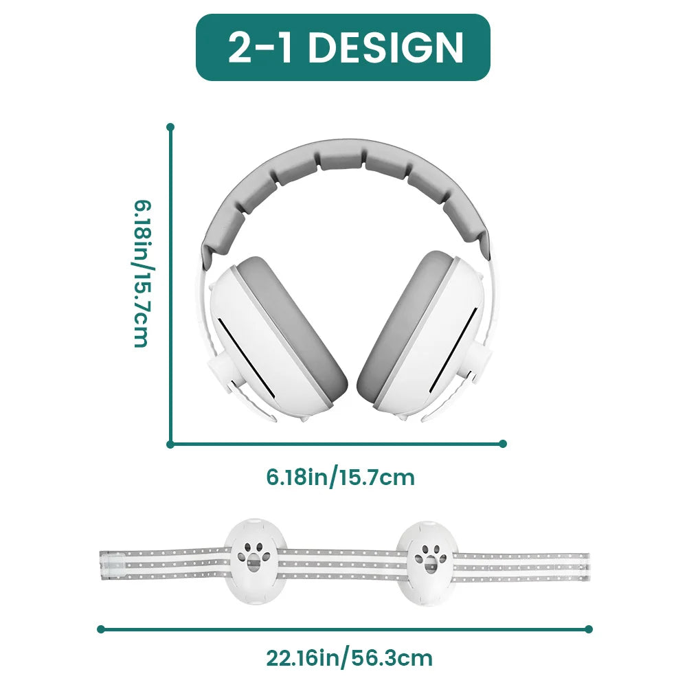 Baby Ear Protection Noise Cancelling Headphones for Babies, 2-in-1