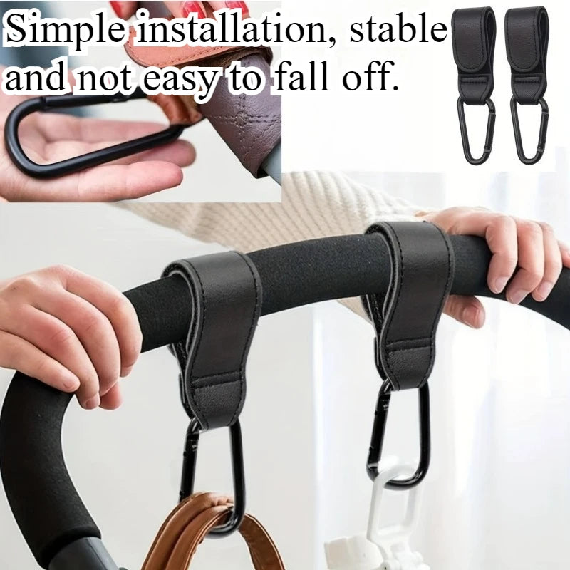 2Pcs Heavy Duty Stroller Hooks Non Slip Portable Multi‑Purpose Hooks