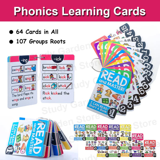 English Phonics Learning Cards Kindergarten Educational