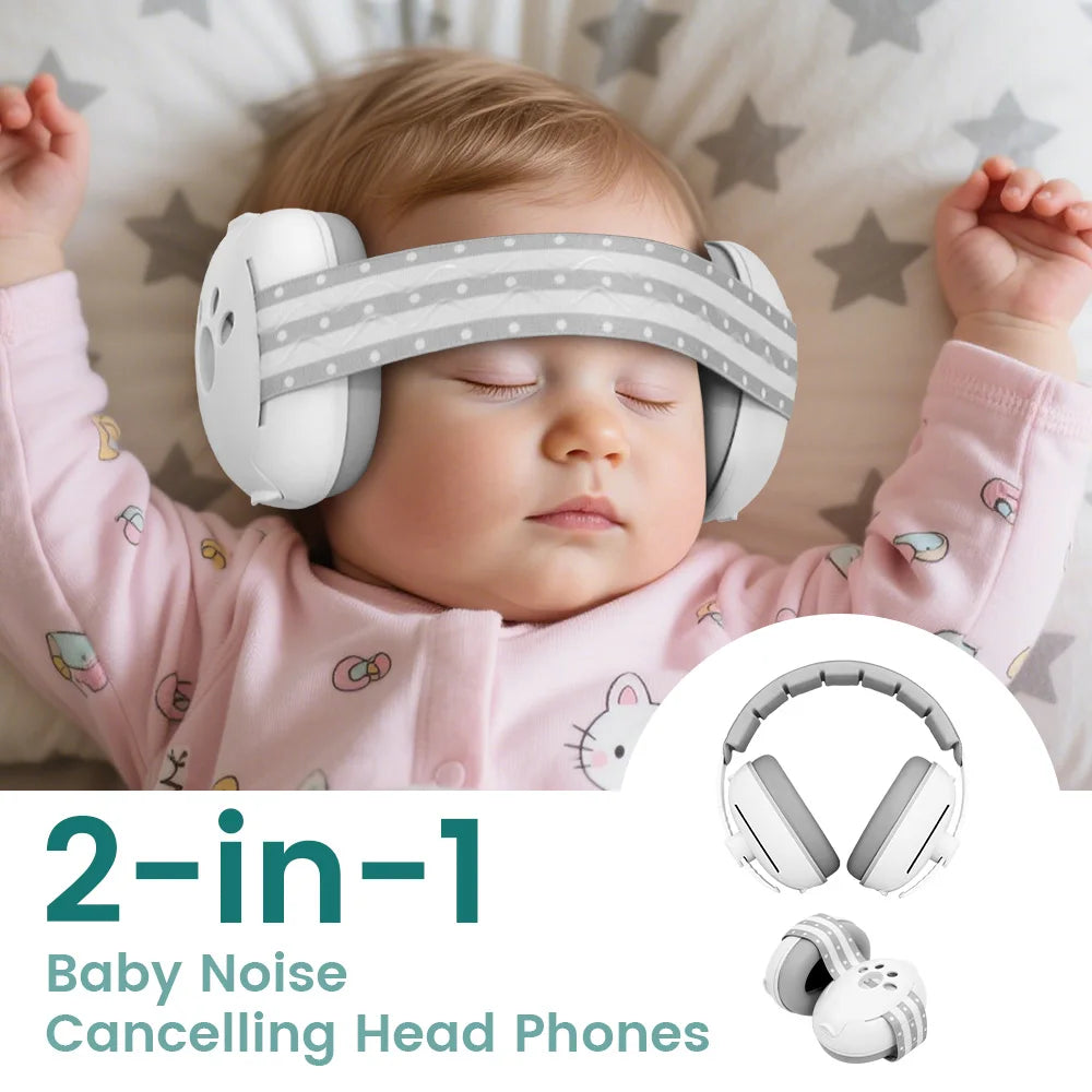 Baby Ear Protection Noise Cancelling Headphones for Babies, 2-in-1