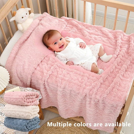 1 Coral Fleece Blanket for Babies and Children - Ultra Soft Striped
