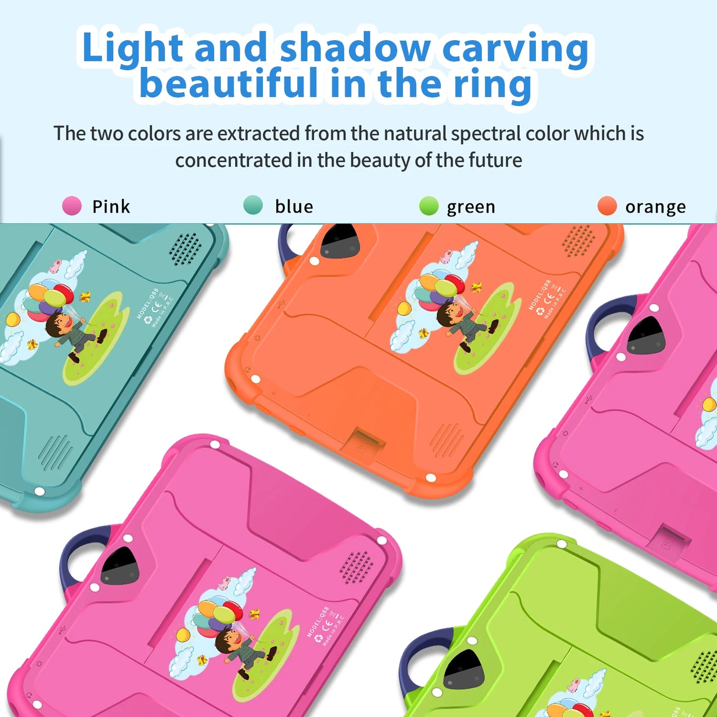 New Cartoon Pattern Kids Tablet 7 Inch Quad Core 4GB RAM 64GB ROM